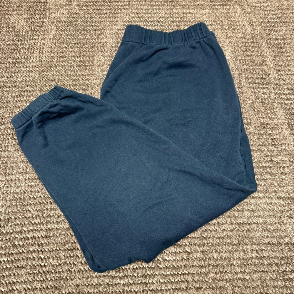 GAP Unisex Sweatpants XXL Teal Blue Fleece Elastic Waist Cuffed Relaxed Fit